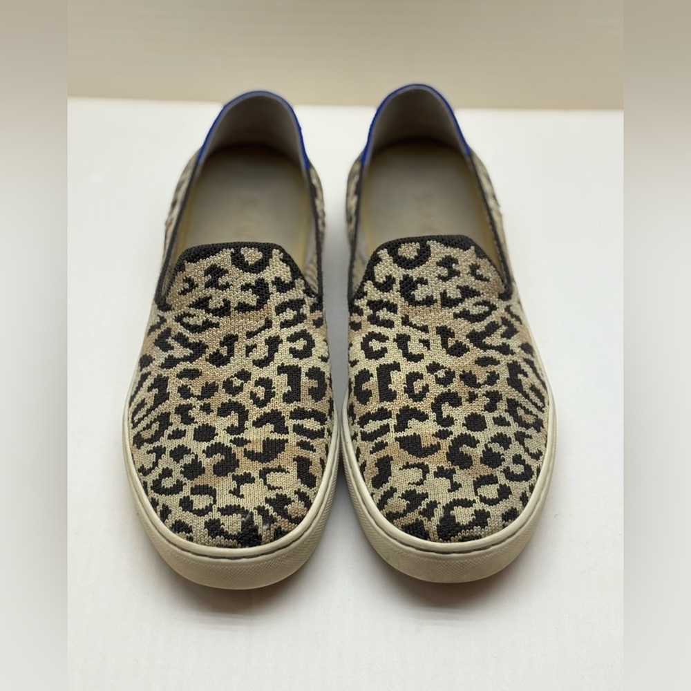 Rothy's The Original Slip on Sneaker Leopard Print "Camo Cat" size 7.5